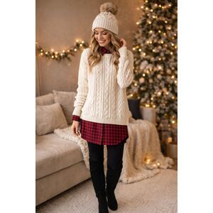 Zara red & black gingham plaid tunic flannel shirt size M fall winter cozy count